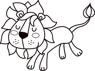 Cute lion, leo zodiac simbol clipart