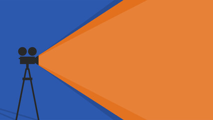 simple background template with old movie projector silhouette