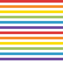 Seamless stripes background or pattern with colorful yellow, red, pink, green, blue, orange and violet stripes.