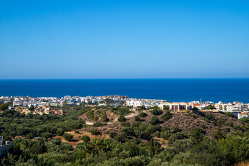 Fototapeta na wymiar Panorama over Hersonisos in Crete