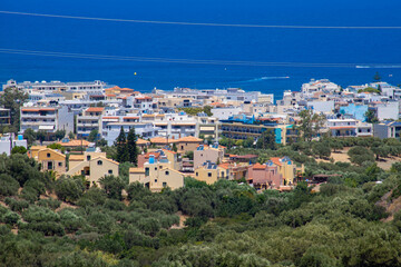 Fototapeta na wymiar Panorama over Hersonisos in Crete