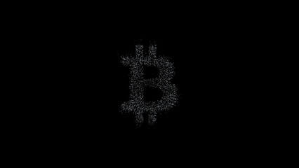 symbol of bitcoin cryptocurrency from particular