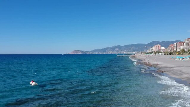 Alanya view with sea and jet ski