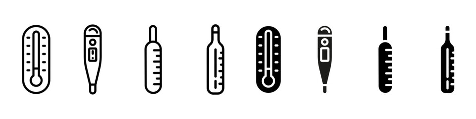 Thermometer icon vector set. temperature illustration sign collection. heat symbol or logo.