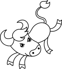 Cute bull, taurus symbol clipart