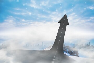 Fototapeta premium Road turning into arrow
