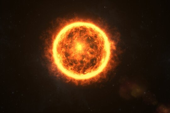 Digitally generated image of sun