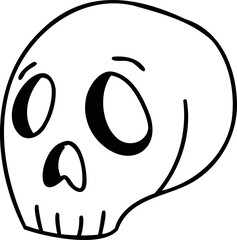 Hand Drawn front skull illustration