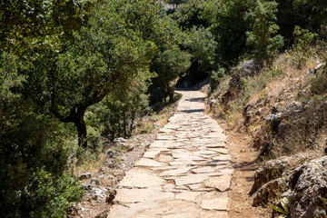 Obraz premium Old Path from coarse stone slabs, Crete