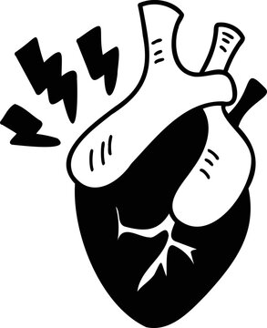 Hand Drawn punk style heart illustration