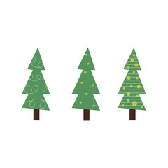 Obraz premium Set of illustrations of Christmas trees. The theme of the new year and Christmas.