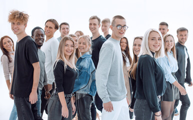 Fototapeta premium group of different young people in casual clothes.