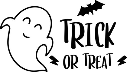 trick or treat lettering illustration