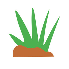 Grass with soil vector illustratation