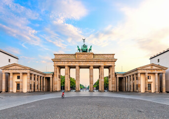 Fototapeta na wymiar Beautiful Brandenburg Gate or Brandenburger Tor at sunrise, Berlin, Germany