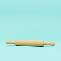 3d illustration of kitchenware stuff rolling pin