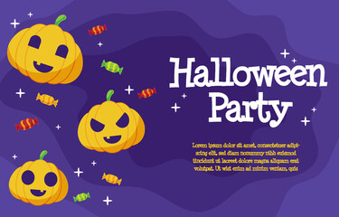 Halloween background in flat style illustration design