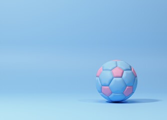 Fototapeta premium Soccer ball on blue background. 3D rendering
