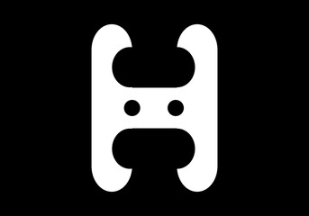 Capital letter initial sign symbol H logo