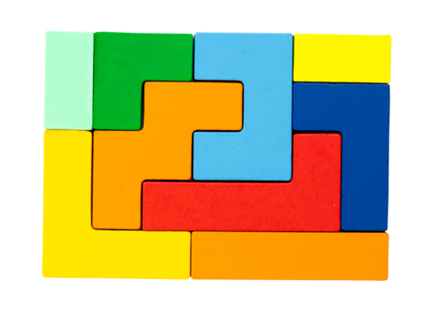 Different multicolored wooden blocks