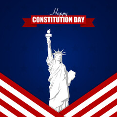 Obraz premium Ilustration flag of the United States and the text Happy Constitution Day. Suitable for Poster, Banners, background and greeting card. 
