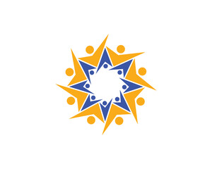 Abstract People Group Logo Concept sign icon symbol Design Element. Human, Unity, Union, Teamwork, Businessman, Community Logotype. Vector illustration template