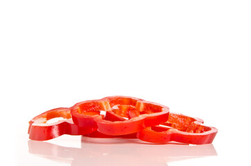 Paprika, Capsicum, red, white isolated background with reflection