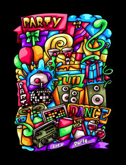 Party Doodle Vector Illustrations