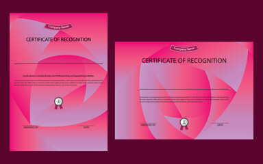 certificate template banner for print template with Sky Blue and Dark Blue clean modern Vector