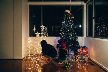 christmas tree in the window
