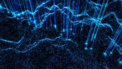 ウェーブの近未来的な背景素材。テクノロジーのデザインに