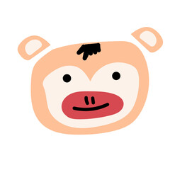 monkey face drawing vector illustration