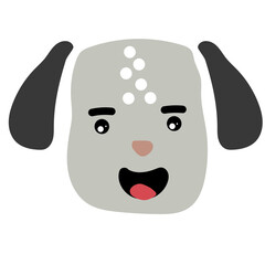 dog face drawing vector illustration