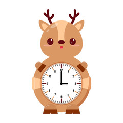 Children's round mechanical watch with a deer. Children's time. watches kids. clock for kids