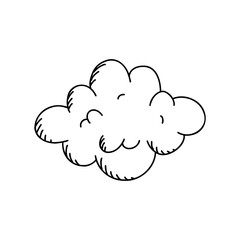 Clouds doodle collection. Outline scribble sky. Vector retro fog