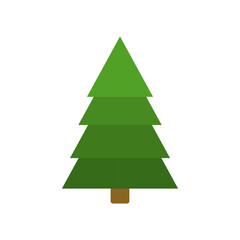 Fototapeta premium Christmas tree flat icon set. Xmas cartoon craft collection. Vector new year winter holiday desing element