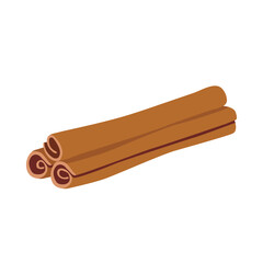 Cinnamon sticks isolated on white background. Spice vector illustration