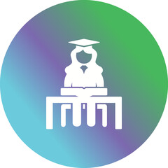 Unique Female Student Studying Vector Icon