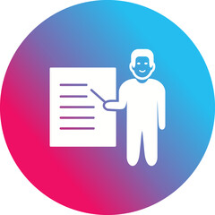 Unique Male Presenter Vector Icon