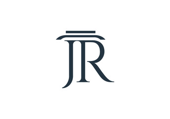 JR Law Firm Legal Initial Monogram Letter jr Logo Design Vector Template j r Minimal Letter Logo Design - obrazy, fototapety, plakaty