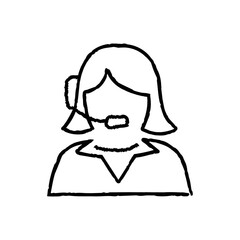 Customer support hand-drawn icon vector graphic illustration