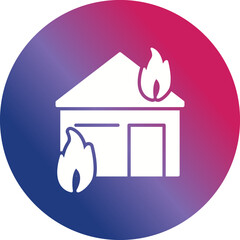 Unique Fire Consuming House Vector Icon