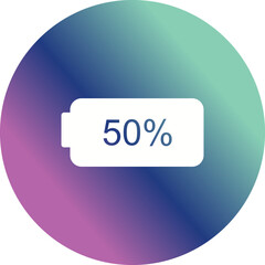Unique Half Battery Vector Icon