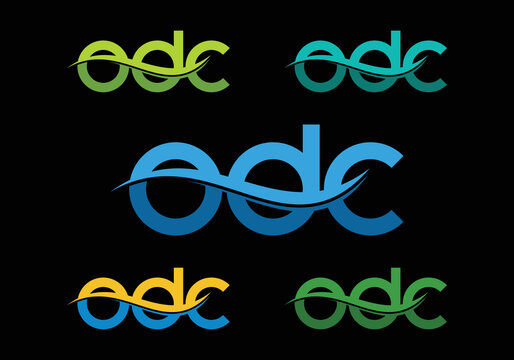 ODC Ocean Wave Initial Monogram Letter odc wave Logo Design Vector Template o d c Letter Logo Design