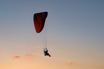 paragliding in the sky