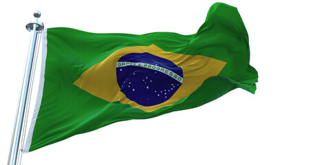 Brazil flag on transparent background 4k