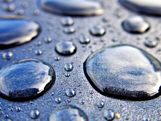 Wassertropfen auf Metalloberfläche