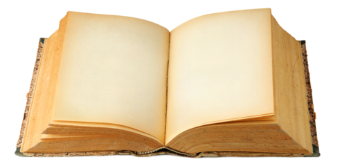 Isolated old book with blank pages
