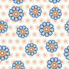 Abstract Retro Peony Flowers Seamless Pattern Trendy Fashion Colors Perfect for Allover Fabric Print or Wrapping Paper Minimal Vector Stylish Elegant Design