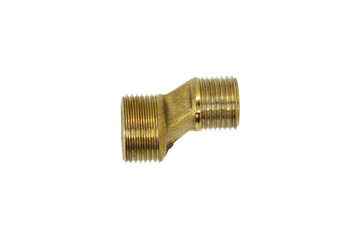 Brass Fittings Threaded for Steel Pipe Adapter Reducer Socket isolate on white background. Top view